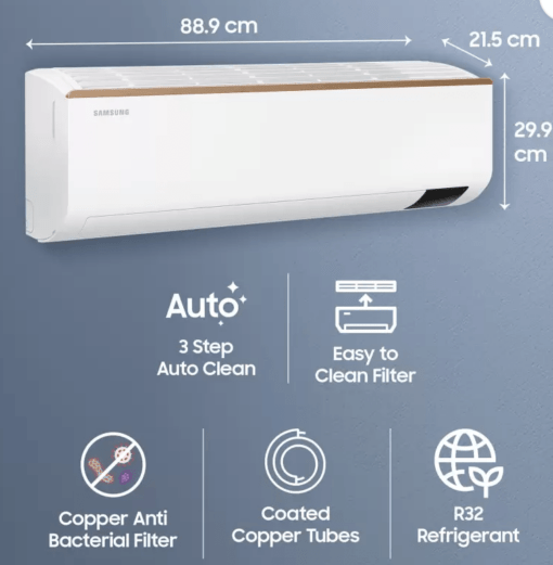 SAMSUNG Convertible 5-in-1 Cooling Mode 2023 Model 1.5 Ton 4 Star Split Inverter AC - White  (AR18CY4ZAGD/AR18CY4ZAGDNNA/AR18CY4ZAGDXNA, Copper Condenser) - Image 2
